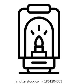 Hiking lantern icon. Outline Hiking lantern vector icon for web design isolated on white background