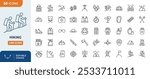 Hiking Line Editable Icons set. Hiking icons Pixel perfect.	
