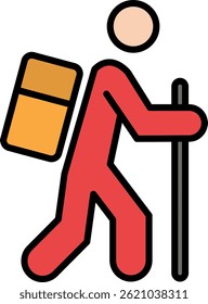 Hiking Line Filled Vector Icon Design