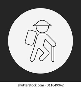 hiking line icon