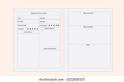 Hiking Logbook planner KDP Interior