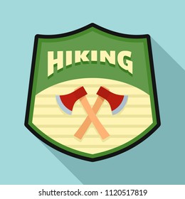 Hiking logo. Flat illustration of hiking vector logo for web design