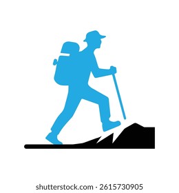 hiking logo icon illustration flat