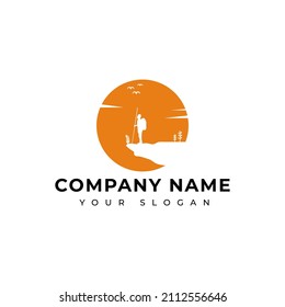 Plantilla de diseño vectorial de logotipo de senderismo