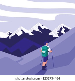 Hiking man design
