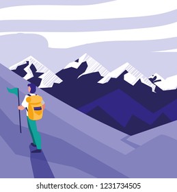 Hiking man design