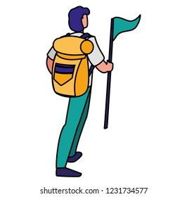 Hiking man design