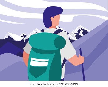 Hiking man design
