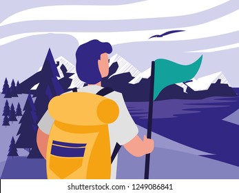 Hiking man design