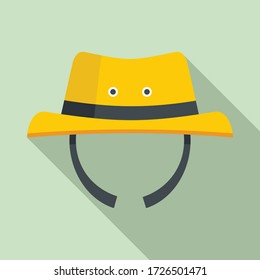 Icono del sombrero de hombre de excursión. Ilustración plana de un hombre de excursión icono vectorial de sombrero para el diseño web