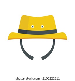 Hiking man hat icon. Flat illustration of hiking man hat vector icon isolated on white background
