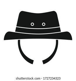 Hiking man hat icon. Simple illustration of hiking man hat vector icon for web design isolated on white background