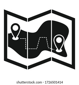 Hiking map icon. Simple illustration of hiking map vector icon for web design isolated on white background