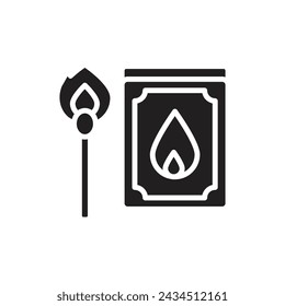 Hiking Matches Filled Icon Vector Illustration