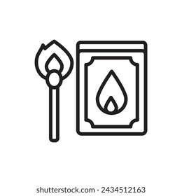 Hiking Matches Outline Icon Vector Illustration