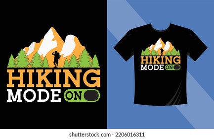 Hiking Mode on T-shirt Design Template