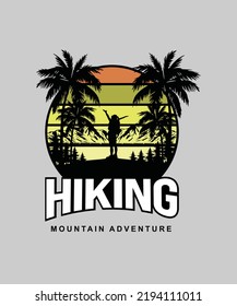 Hiking mountain adventure design, best suit for t-shirt, hoodie, sticker, Badge etc.