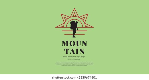 hiking  mountain community logo design for company brand and identity