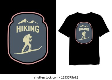 Hiking, Mountain, and forest outdoor adventure, and vintage t-shirt design and typography lettering, print, vector, illustration design.