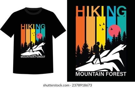 Hiking Mountain Forest T-shirt Design	