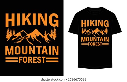 Hiking Mountain Forest t-shirt design. Outdoor t shirt design. t-shirt design vector for print. Camping logo design vector illustration.