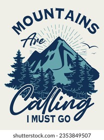 Hiking mountain T-shirt Design, Hiking tee