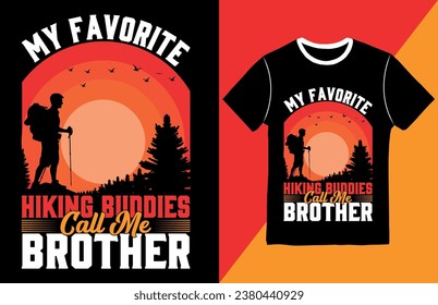 Hiking Mountain t-shirt design, Vintage hiking t-shirt design vector, Typography hiking t-shirt design