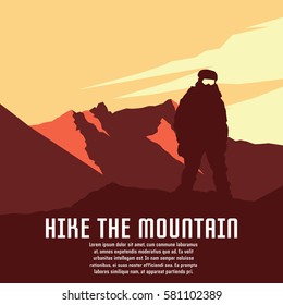 Hiking and mountaineering poster