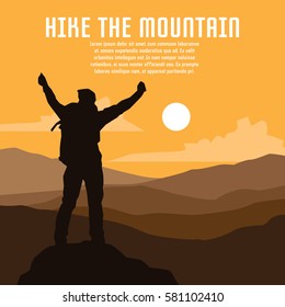 Hiking and mountaineering poster