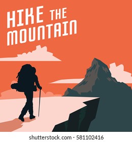 Hiking and mountaineering poster