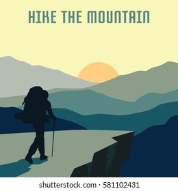 Hiking and mountaineering poster