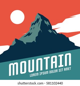 Hiking and mountaineering poster