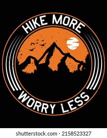 Hiking mountains typography t-shirt design