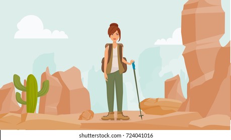 hiking mountains vector