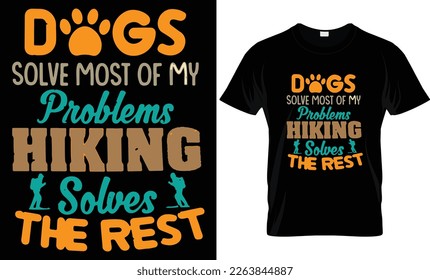 Hiking is my happy place- Hiking T-shirt, T-shirt Design, Hiking labels, badges, vector illustration, Poster, Custom T-shirt design, Trendy T-shirt Design.