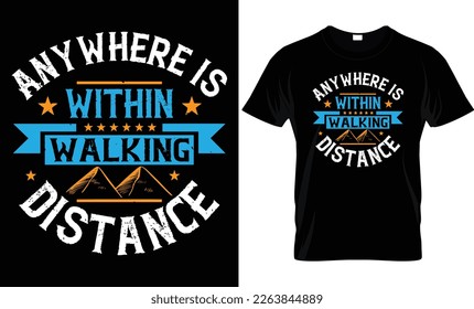 Hiking is my happy place- Hiking T-shirt, T-shirt Design, Hiking labels, badges, vector illustration, Poster, Custom T-shirt design, Trendy T-shirt Design.
