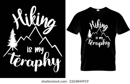 Hiking is my happy place- Hiking T-shirt, T-shirt Design, Hiking labels, badges, vector illustration, Poster, Custom T-shirt design, Trendy T-shirt Design.