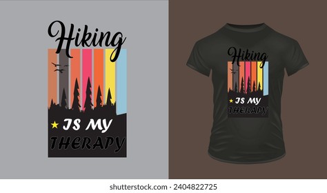 Hiking Is My Therapy Classic T-Shirt Design