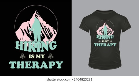 Hiking Is My Therapy Classic T-Shirt Design 