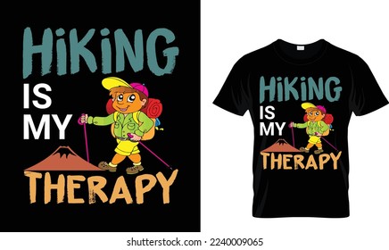 HIKING IS MY THERAPY T-SHIRT DESIGN 