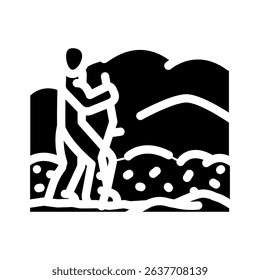 hiking nature trails spring glyph icon vector. hiking nature trails spring sign. isolated symbol illustration