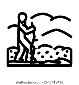 hiking nature trails spring line icon vector. hiking nature trails spring sign. isolated contour symbol black illustration