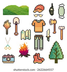 Wanderobjekte Retro Pixel Art