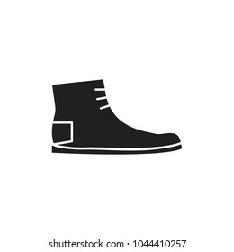 Hiking old military boot isolated on white background, combat American military boot. Shoe object