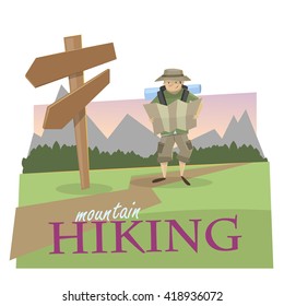 Hiking. Orientation in nature