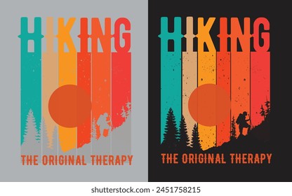 HIKING THE ORIGINAL THERAPY, OUTDOOR T-SHIRT DESIGN 