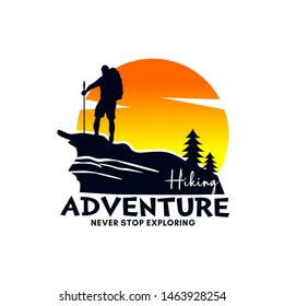 Hiking Outdoor Adventure Logo Vector Template