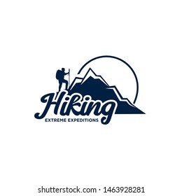 Hiking Outdoor Adventure Logo Vector Template