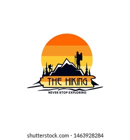 Hiking Outdoor Adventure Logo Vector Template