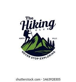 Hiking Outdoor Adventure Logo Vector Template